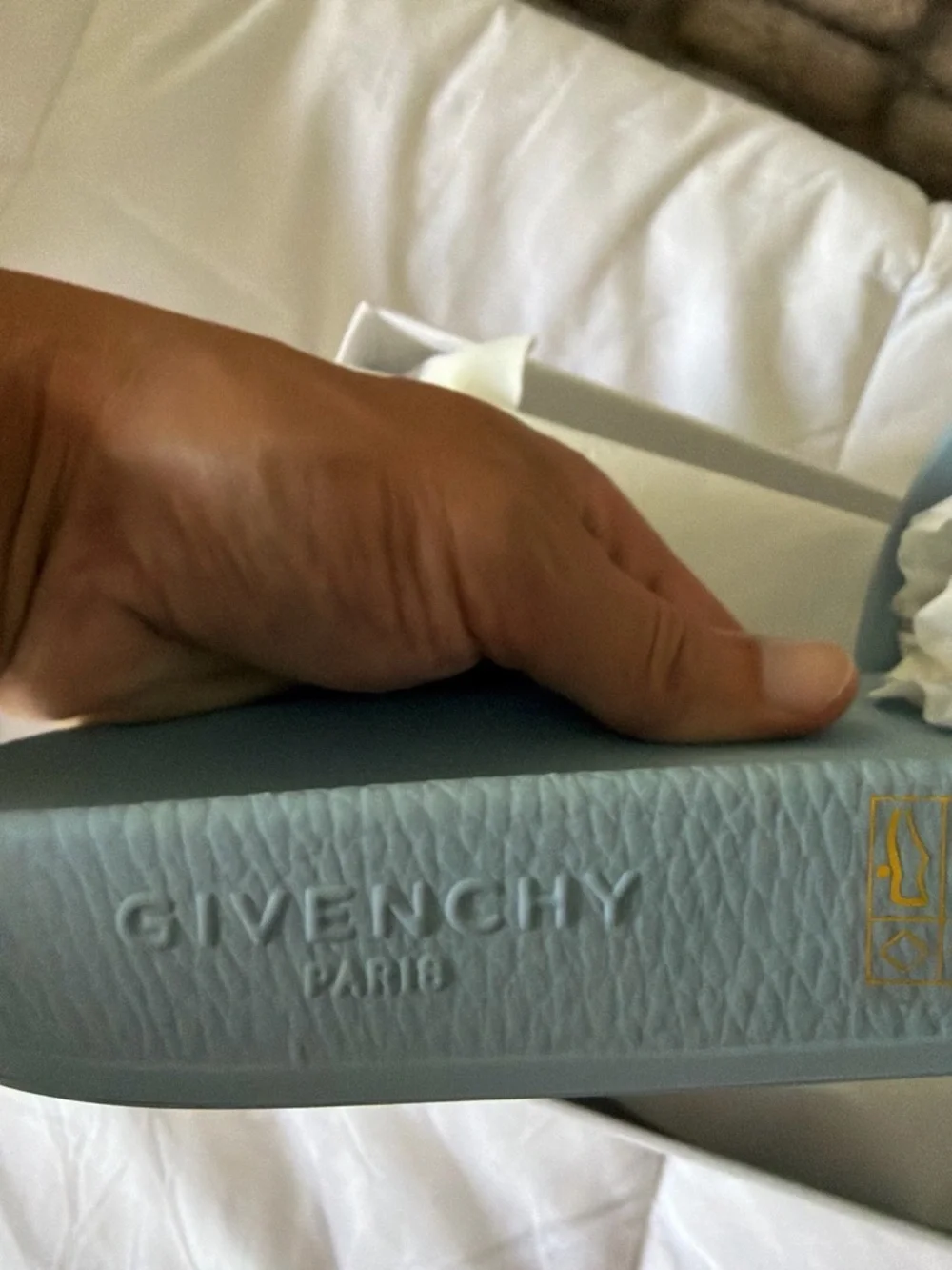 Givenchy Paris Sky blue Slide Sandal